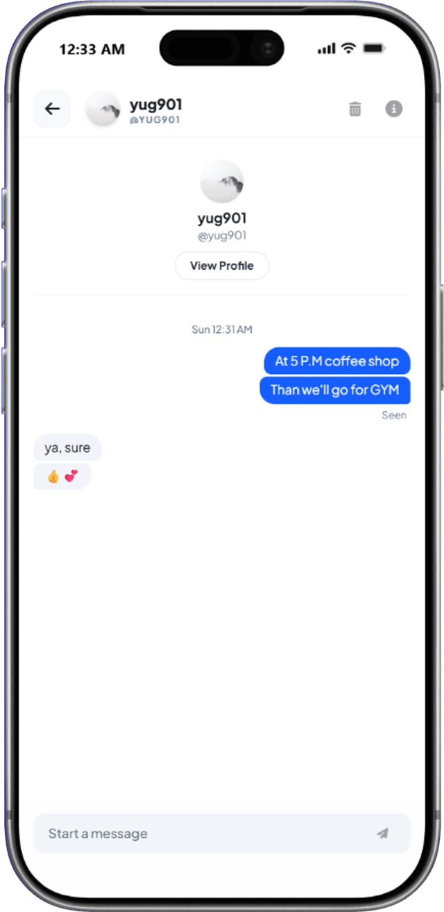 UniConfess private messaging interface for direct student communication